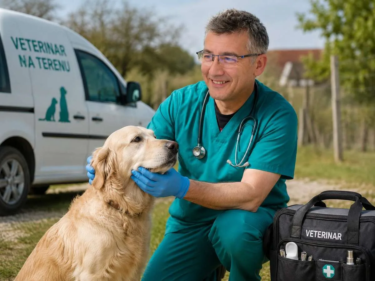 Veterinar na terenskoj poseti i pregledu životinje